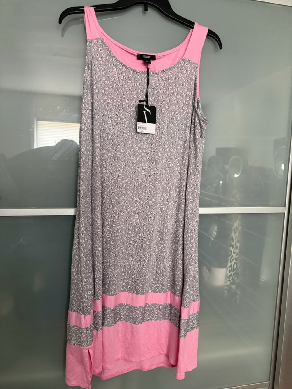 Simply Vera Vera Wang Pink & Gray Sleeveless Midi night gown